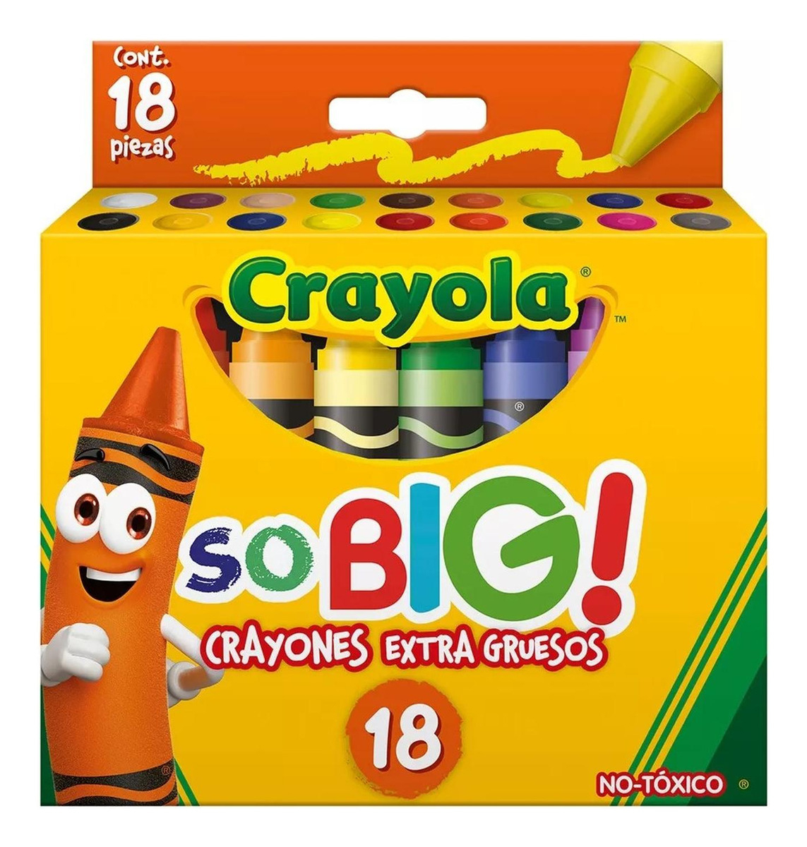 18 Crayones Extra Jumbo So Big Crayola No Toxico 25% +grueso