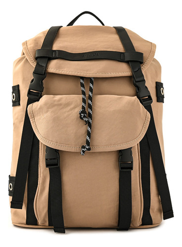 Mochila Con Tapa Grande Clarisa Beige Oscuro