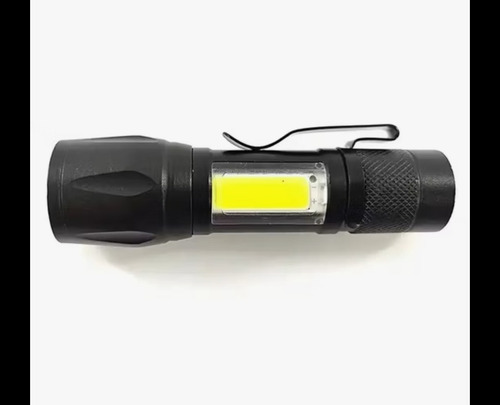 Linterna Táctica Recargable Puerto Usb De Aluminio Blanco Negro