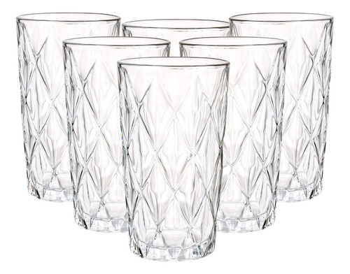 Vaso Dof Old Fashion Libia Vidrio Labrado 6 Piezas Color Double Old Fashion Libia