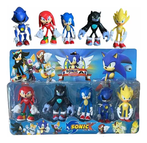 Boneco Sonic Shadow Preto 26cm Articulado Sega Coleção Caixa