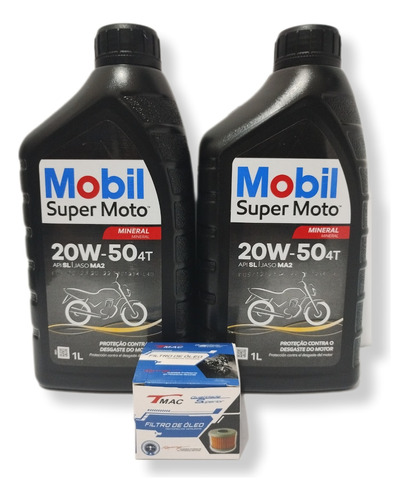 Kit Óleo Mobil 20w 50 Mineral Filtro Óleo  Tmac Twister 250 