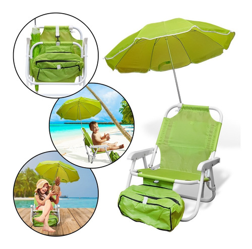 Silla Infantil Plegable De Playa Con Sombrilla - Otec