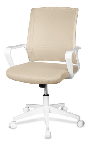 Silla Oficina Ergonómica Giratoria De Escritorio Moderna Color Beige champagne