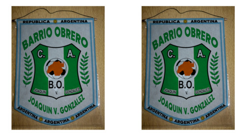 Banderin Grande 40cm Barrio Obrero Joaquin V Gonzalez