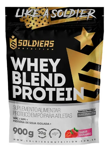 Whey Blend Protein Concentrado E Isolado 900g Sabor Morango - foto 1