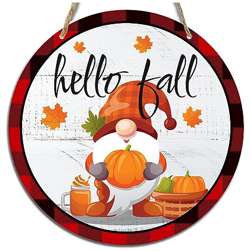 Hello Fall Harvest Welcome Rustic Fall Pumpkin Hanging ...