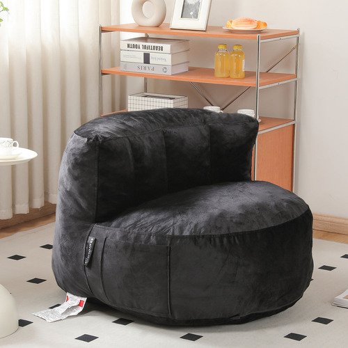 Cadeira Giant Puff, sofá preguiçoso acolchoado, saco de feijão, cor de sala de estar, preto