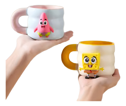 Taza Importada De Diseño Bob Esponja Y Patricio Imantada
