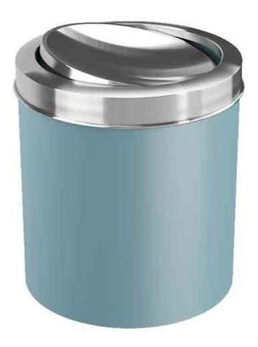 Lixeira Com Tampa Basc Azul Fog Inox 5,4l Coza