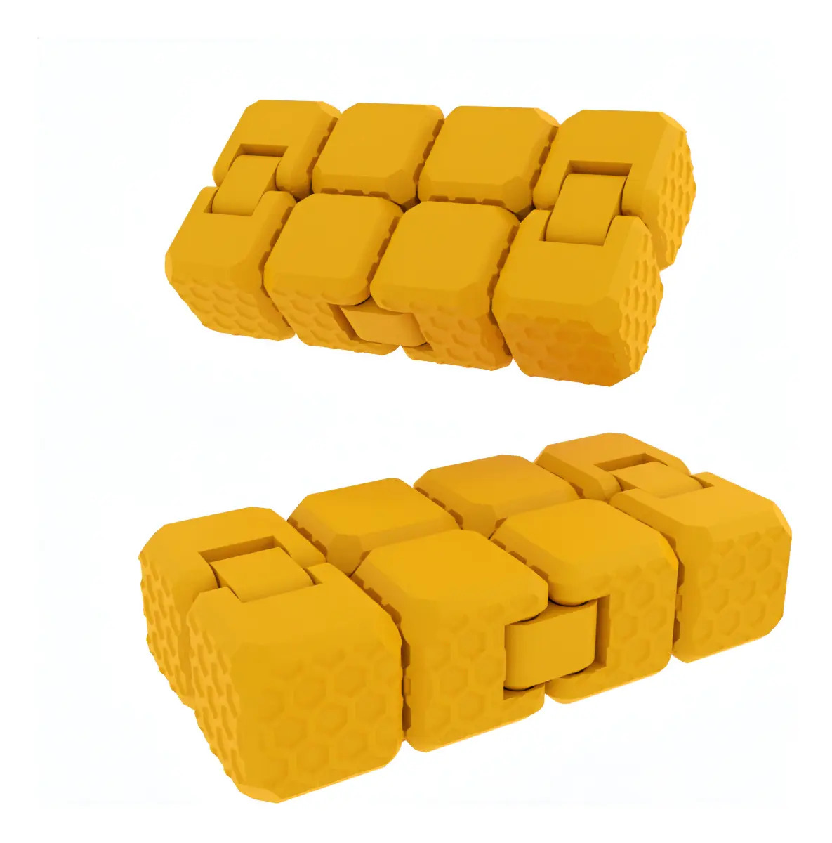 Infinity Cube Cubo Infinito Anti Estresse Impressão 3d Estrutura Amarelo