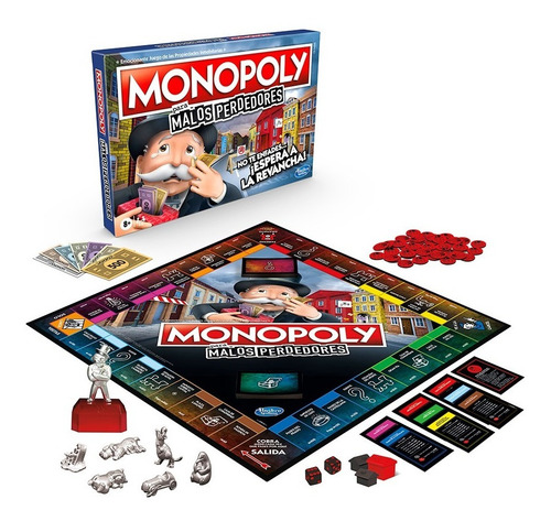 Imagen 2 de 2 de Juego De Mesa Monopoly Para Malos Perdedores Hasbro E9972