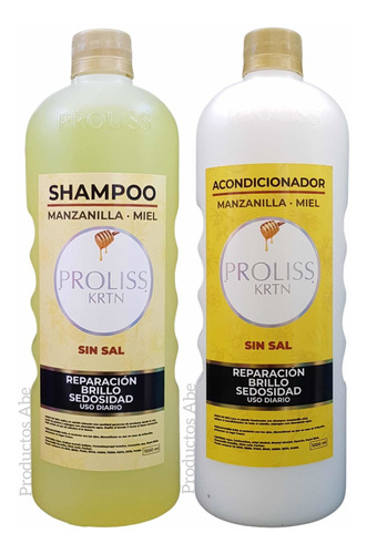 Shampoo Y Acondicionador Aclarante Manzanilla Y Miel Proliss