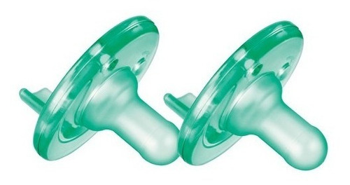 Imagen 2 de 3 de Set 2 Chupones Philips Avent Soothie Bebes 0-3 Meses Verdes