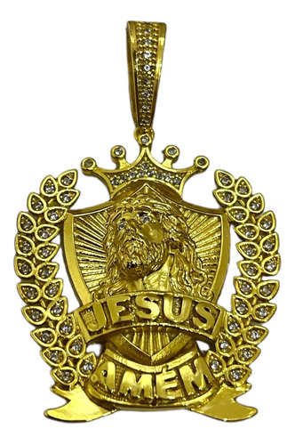 Pingente Lançamento Jesus G Banhado A Ouro 18k