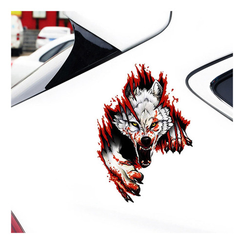 Wolf Head Pattern 3d Car Sticker, Anti Scratch Car Izquierda