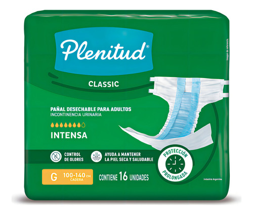 Pañales para adultos Plenitud Pañal Classic G x 16 u