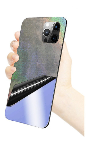 Mica Trasera Diseño Laser Plata Vinil Autoadherible V12