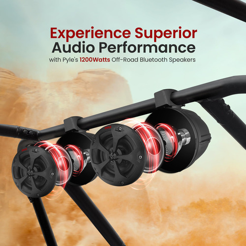 Altavoces Pyle Powersports 1200w Bluetooth 5.0 Impermeable 6