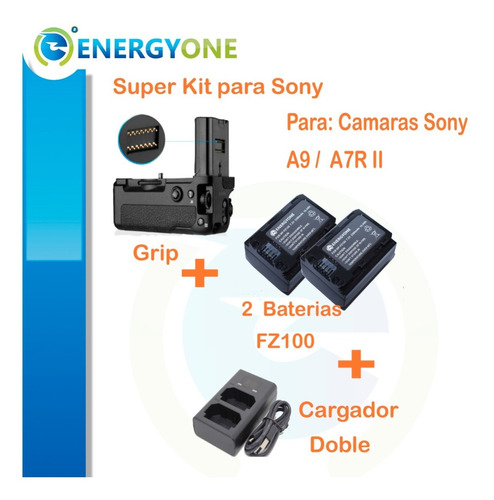 Kit 2 Baterias Fz100 + 1 Grip Y 1 Cargador Doble