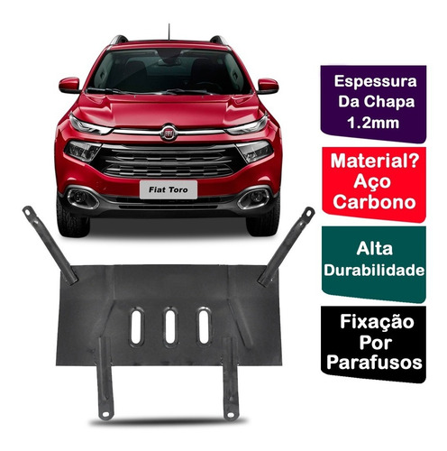 Protetor Carter Peito De Aço Fiat Toro 2016 17 18 19 20 2021