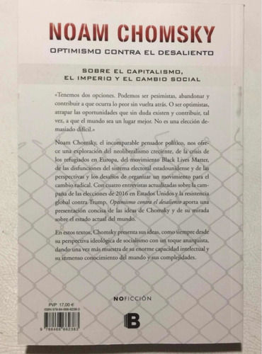 Optimismo Contra El Desaliento. Noam Chomsky. Libro Nuevo