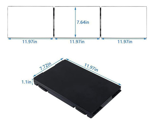 Hieey 3 Way Espejo Para El Corte De Pelo, 360 Trifold Esp...