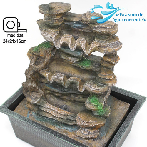 Fonte Agua Decorativa Cascata Artificial Iluminação De Led Cor Não se aplica 110V/220V (Bivolt)