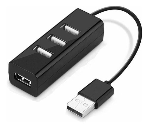 Chroma tech Hub USB 2.0 4 Portas Preto Slim Alta Velocidade 480Mbps Expansor para PC Notebook MacBook Smart TV e Mais Compacto Plug & Play Ideal para Periféricos e Acessórios USB