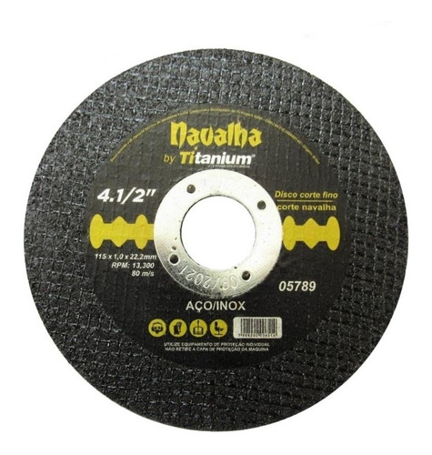Disco De Corte Fino Navalha 4.1/2x1,0 Para Esmerilhadeira