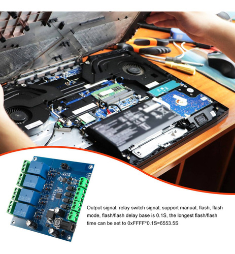 Módulo De Relé Modbus Rtu De 4 Vías, 7-24v, Interruptor De M