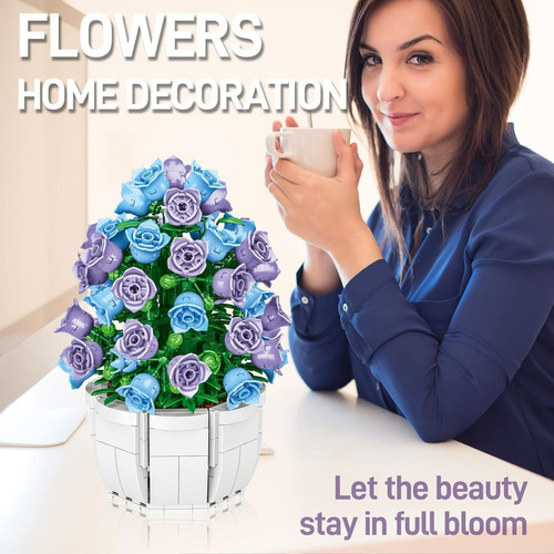 Nuevo Brinquedos De Bloco De Bonsai Decorativos De Flores