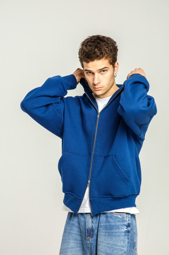 Campera Doble Zipper Hoodie Glac Unisex