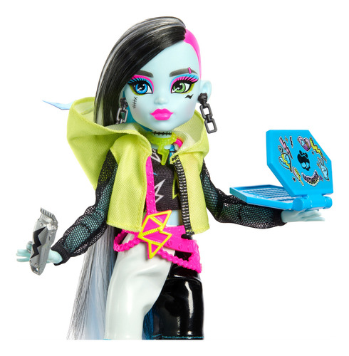 Monster High Muñeca Skulltimates Secrets Sustos Neón Frankie
