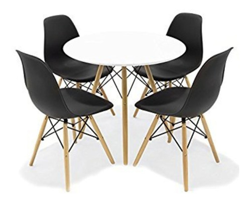 Combo Mesa Eames Blanca Con Sillas Eames Blancas O Negras