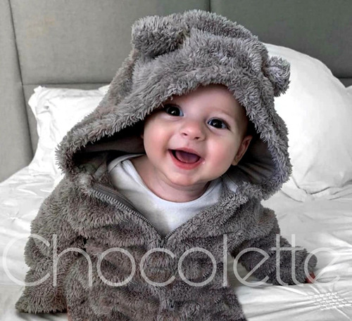 Enterito Teddy Oso Capucha Chocolette Bebes