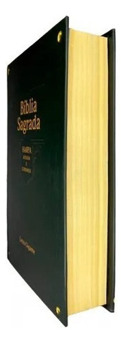 Bíblia Letra Gigante Capa Dura Arc Com Harpa - Madeira