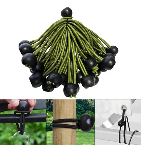 20x Bola Cordones Elásticos Practicantes Bungee Balls Verde