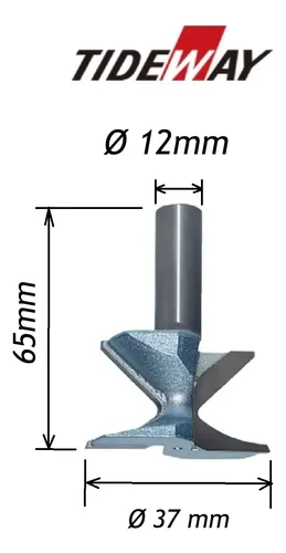 Fresa Para Dobrar Curvar Mdf Raio 30mm Haste 12mm Tideway