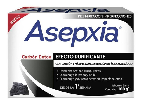 Asepxia Carbon Detox Jabon Efecto Purificante
