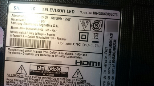 Tira De Led  Samsung Modelo Un40ku6000gctc X Unidad