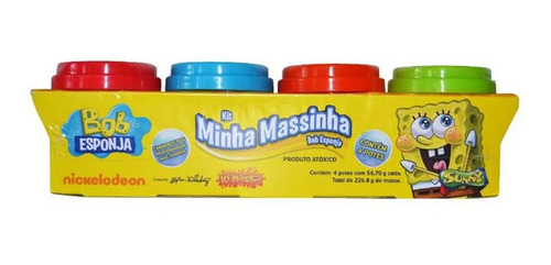 Imagem 1 de 1 de Kit Minha Massinha Bob Esponja Com 4 Unidades - Sunny