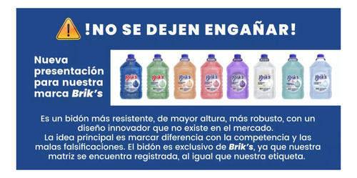 Detergente Líquido Para Ropa Marca Briks 5 Litros Azul