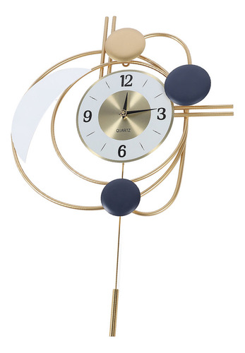 Z Relógio De Parede Decorativo Moderno Com Pêndulo Dourado