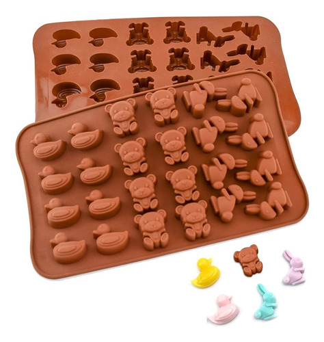Molde Silicona 24 Mini Animalitos Chocolates Fondant Gomitas