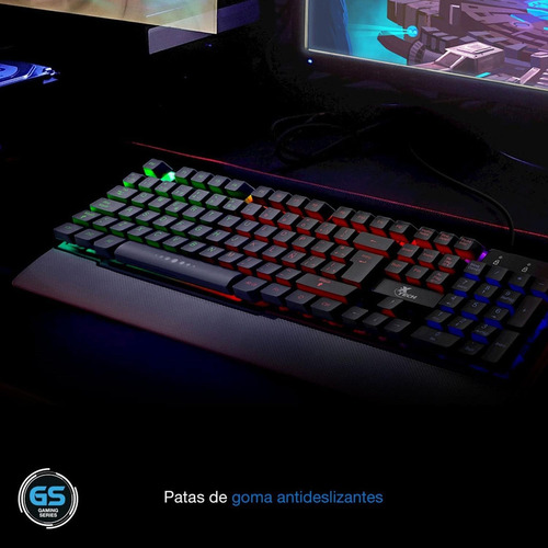Imagen 3 de 5 de Teclado gamer Xtech Armiger XTK-510S QWERTY español España color negro con luz led