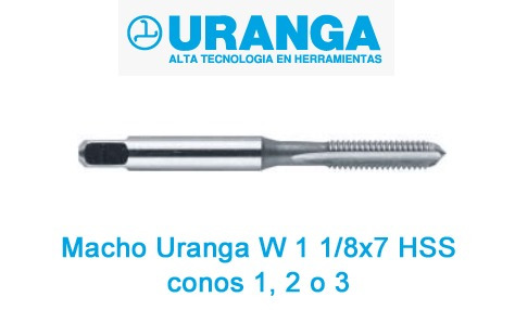 Macho Uranga W 1 1/8x7 Hss Acero Rápido