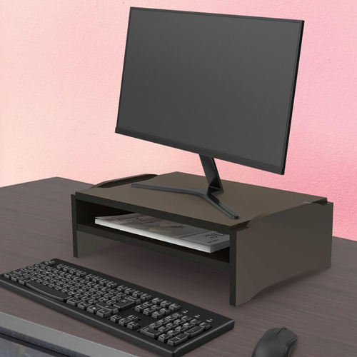 Suporte Mesa Duplo Monitor Notebook Computador Stalo Preto