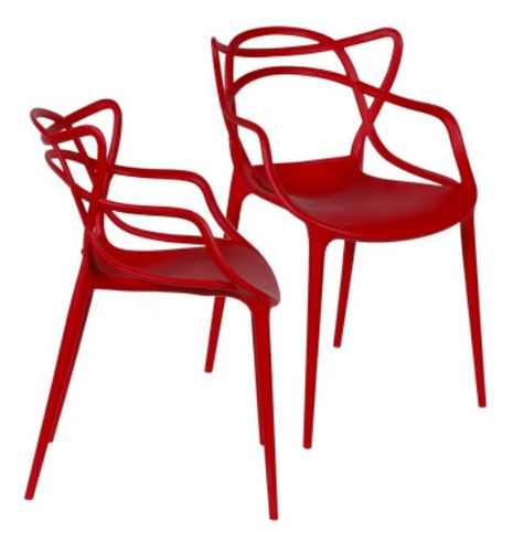 Cadeira de jantar BoxBit Solna, estrutura de cor  vermelho, 2 unidades