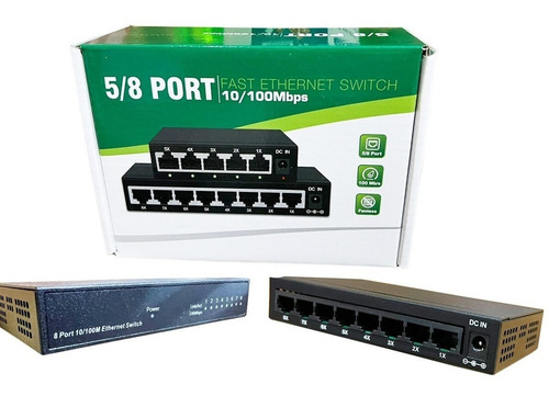 Mini Switch 8 Puertos Fast Ethernet Rj45 8 10/100mbps